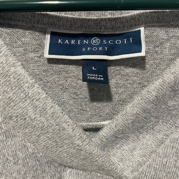 Karen Scott Sport Gray Sweater - Picture 2 of 3